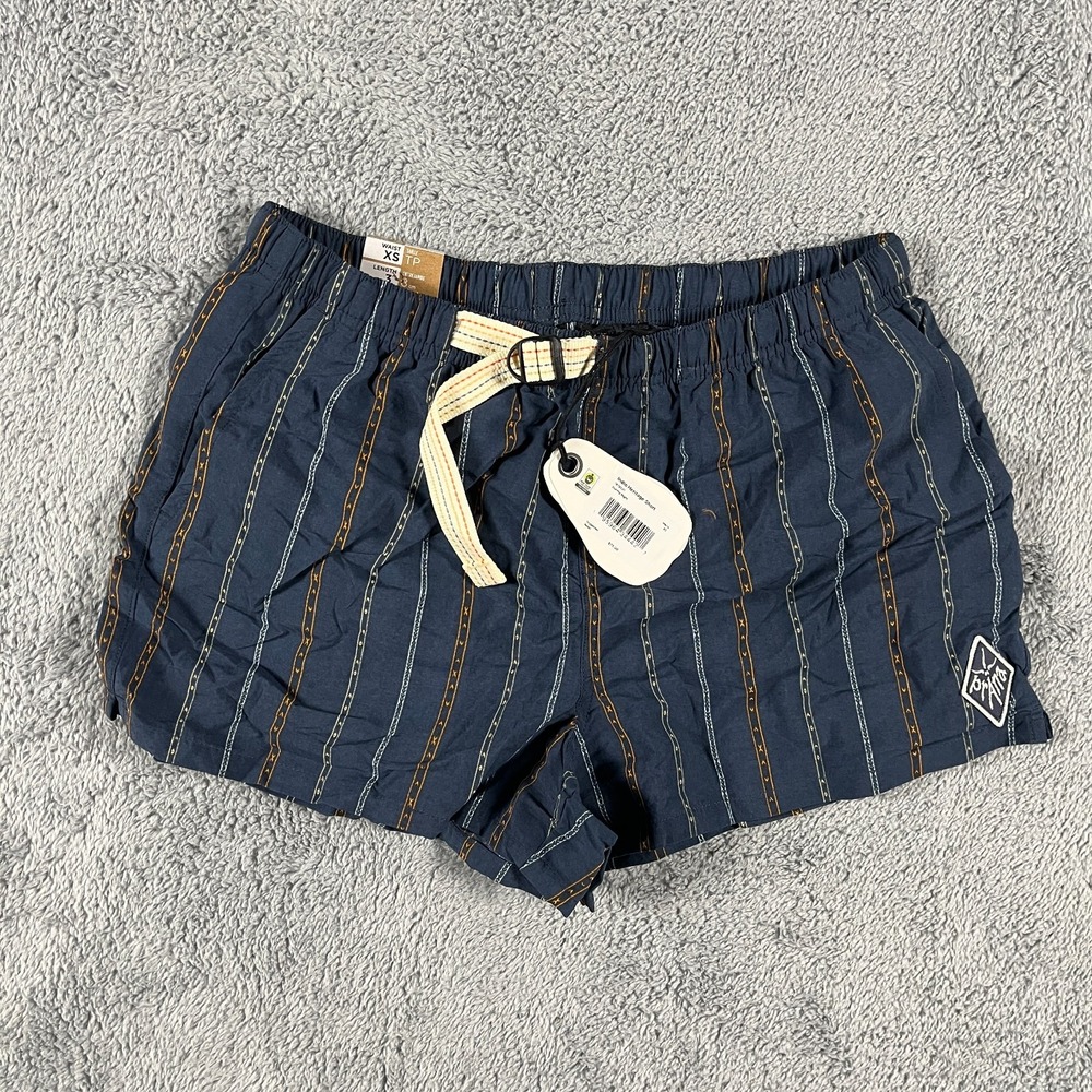 prAna Indio Heritage Short Men XS Stormy Night Belted Nylon Water Repellent
